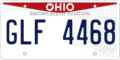 OH license plate GLF4468