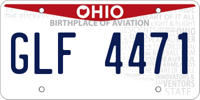 OH license plate GLF4471