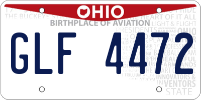 OH license plate GLF4472