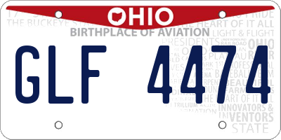 OH license plate GLF4474