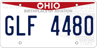 OH license plate GLF4480