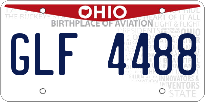 OH license plate GLF4488