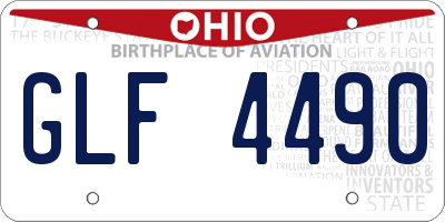 OH license plate GLF4490