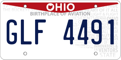 OH license plate GLF4491