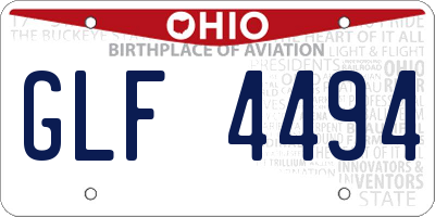 OH license plate GLF4494