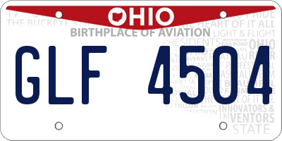 OH license plate GLF4504