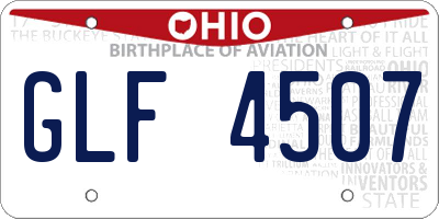 OH license plate GLF4507