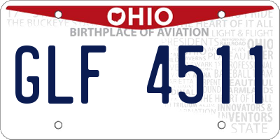 OH license plate GLF4511