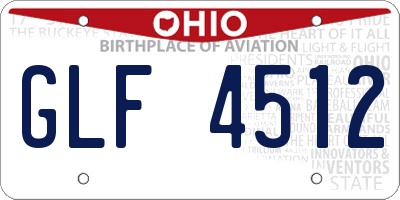 OH license plate GLF4512
