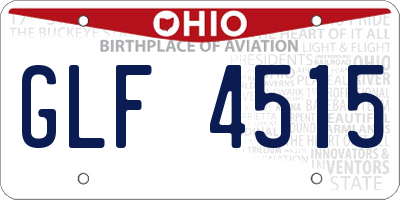 OH license plate GLF4515