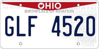 OH license plate GLF4520