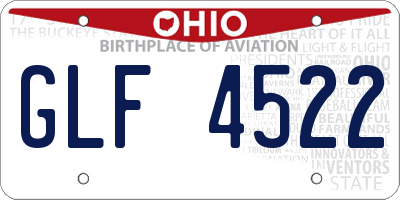 OH license plate GLF4522