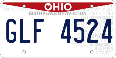 OH license plate GLF4524
