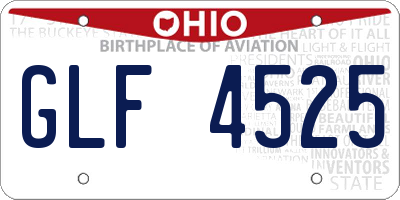 OH license plate GLF4525