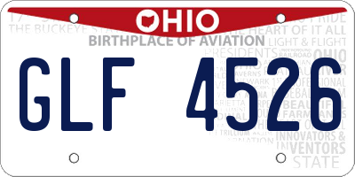 OH license plate GLF4526