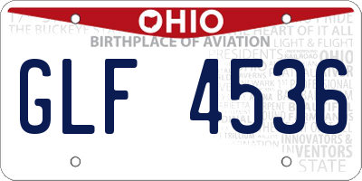 OH license plate GLF4536