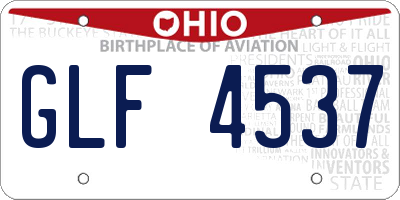 OH license plate GLF4537