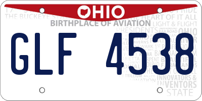 OH license plate GLF4538