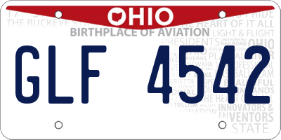 OH license plate GLF4542