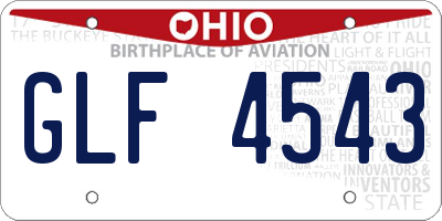 OH license plate GLF4543