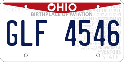 OH license plate GLF4546