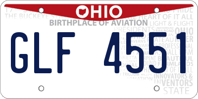 OH license plate GLF4551