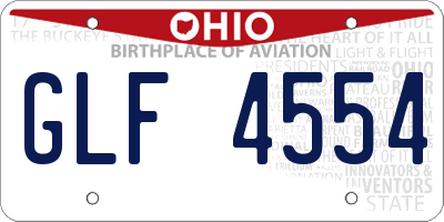 OH license plate GLF4554