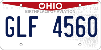 OH license plate GLF4560