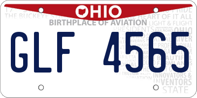 OH license plate GLF4565