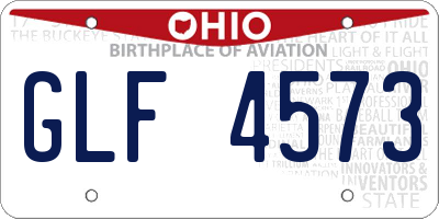 OH license plate GLF4573