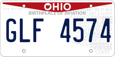 OH license plate GLF4574