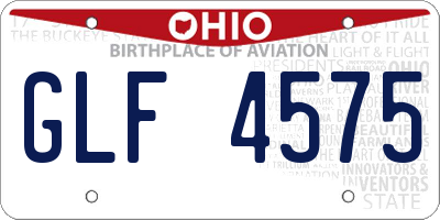 OH license plate GLF4575