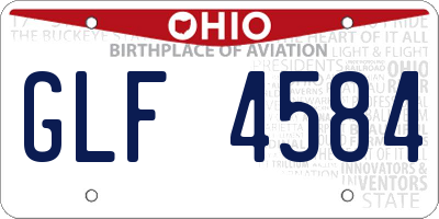 OH license plate GLF4584