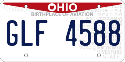 OH license plate GLF4588
