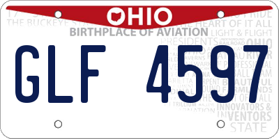 OH license plate GLF4597