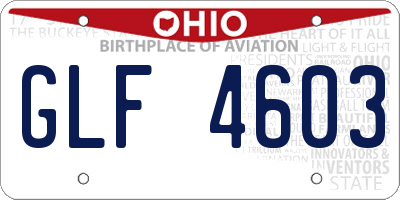 OH license plate GLF4603