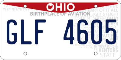 OH license plate GLF4605