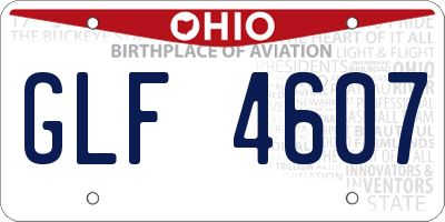 OH license plate GLF4607