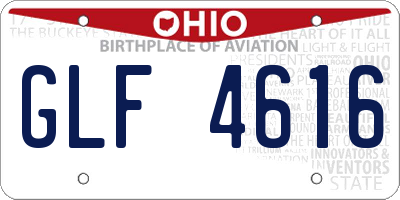 OH license plate GLF4616