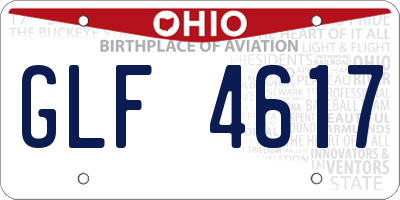 OH license plate GLF4617