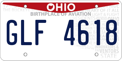 OH license plate GLF4618