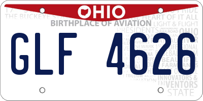 OH license plate GLF4626