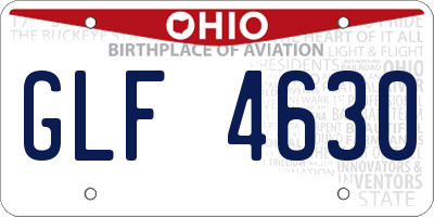 OH license plate GLF4630