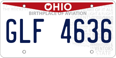 OH license plate GLF4636