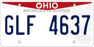 OH license plate GLF4637