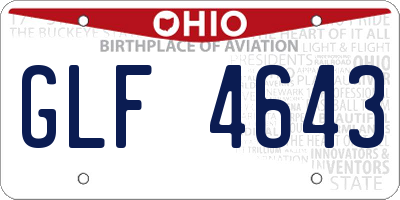 OH license plate GLF4643