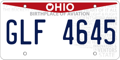 OH license plate GLF4645