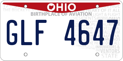 OH license plate GLF4647