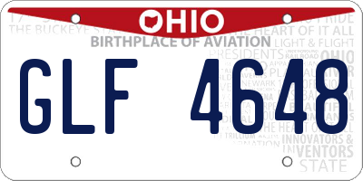 OH license plate GLF4648