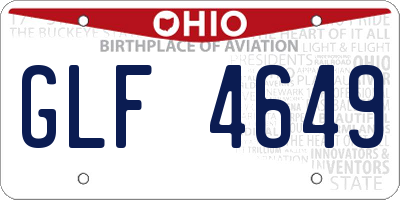 OH license plate GLF4649